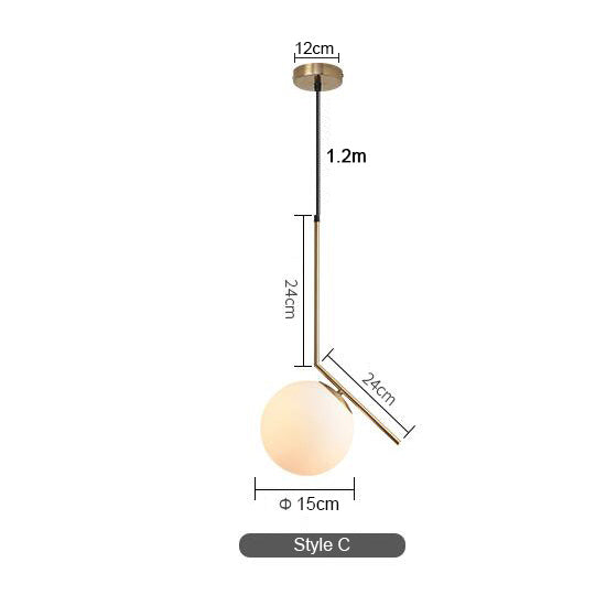 Bedside golden glass ball lamps