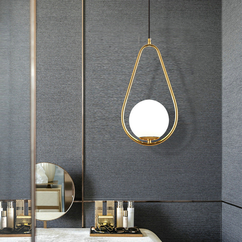 Bedside golden glass ball lamps