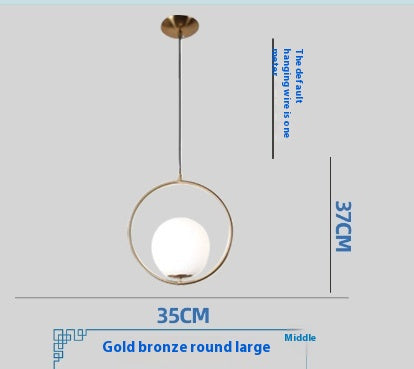 Bedside golden glass ball lamps