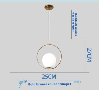 Bedside golden glass ball lamps