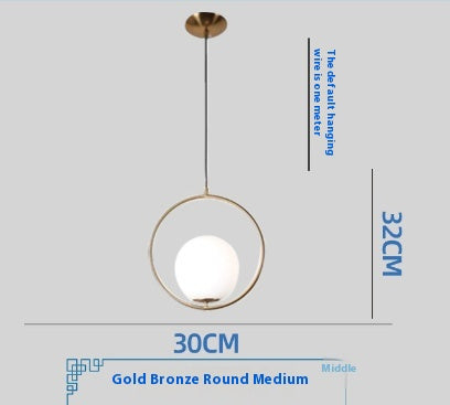 Bedside golden glass ball lamps